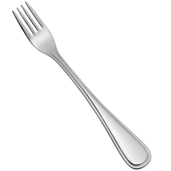 A Bon Chef stainless steel oyster/cocktail fork with a silver handle.