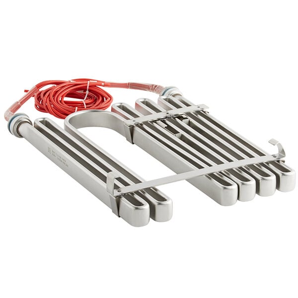 The Avantco heating element for an electric floor fryer with red wires.