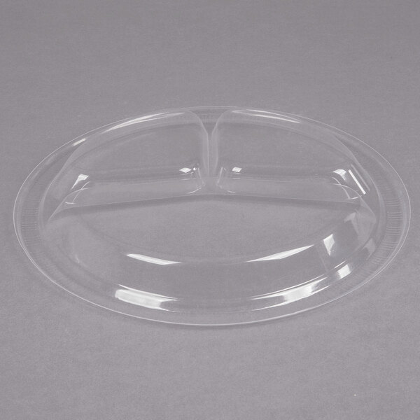 Creative Converting 019418 10" 3 Compartment Clear Plastic Plate 200/Case