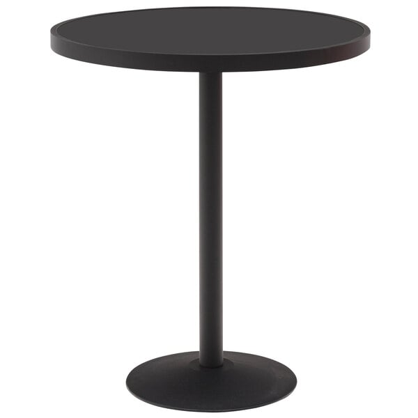 a black pole with a white stripe