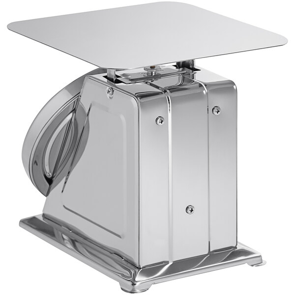 A silver Galaxy mechanical portion scale with a square top.