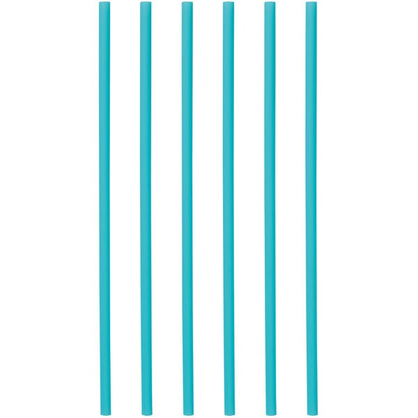 A set of blue Phade compostable straws.