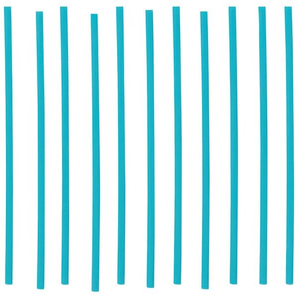 A group of blue Phade compostable sip straws with a blue and white striped pattern.