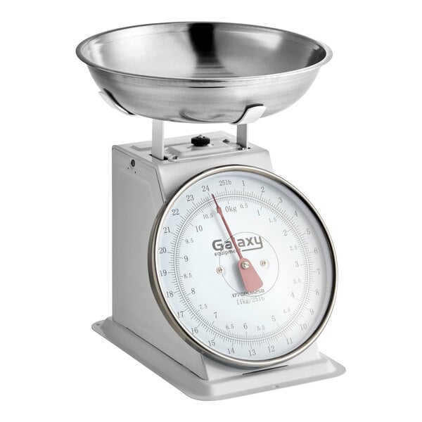 Galaxy SD-FLAT25B 25 lb. Mechanical Portion Control Scale with Removable Stainless Steel Bowl