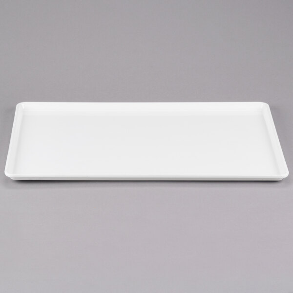 A white rectangular Cambro dietary tray.