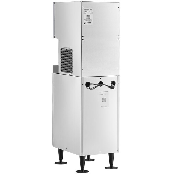 A white rectangular Hoshizaki ice maker and water dispenser with black legs.