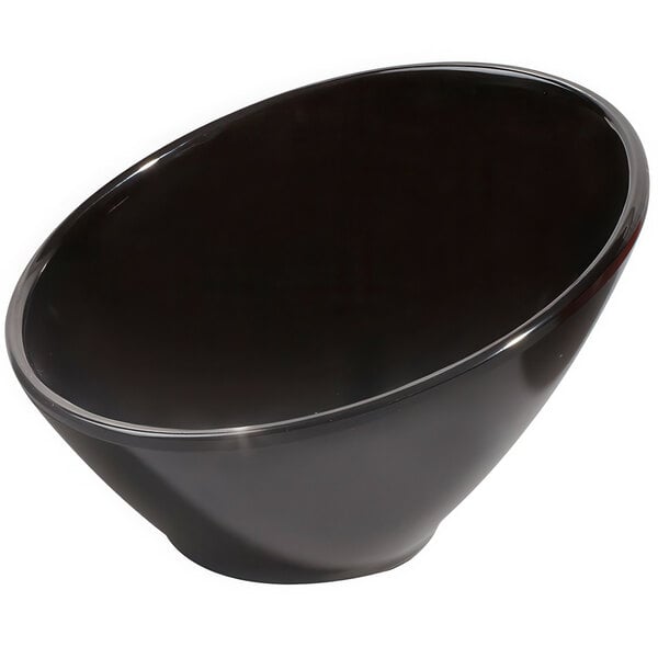 A black bowl with a white background.