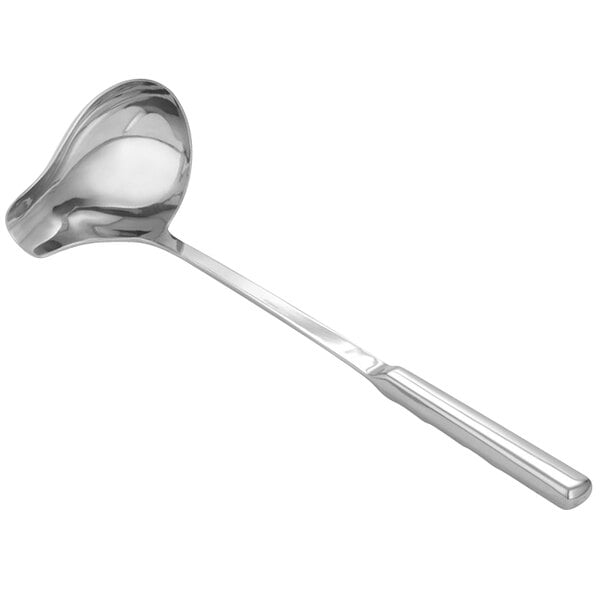 A Vollrath stainless steel ladle with a hollow handle.