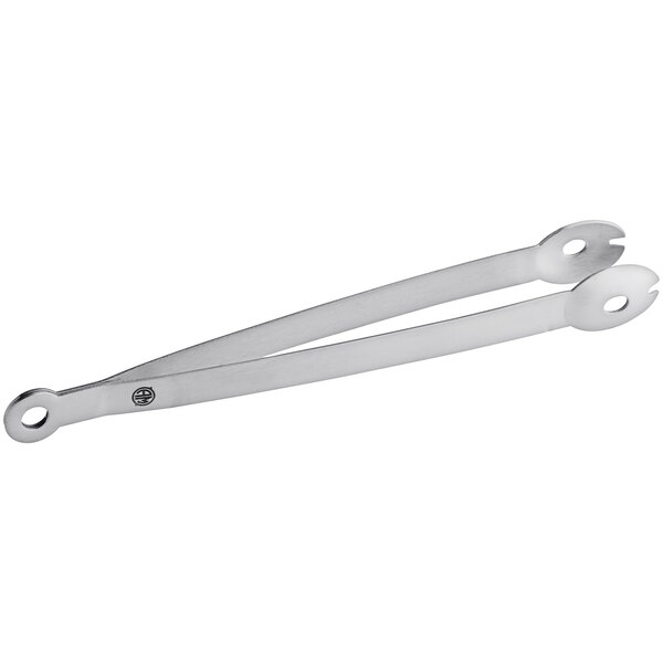 American Metalcraft stainless steel bar tongs with holes.