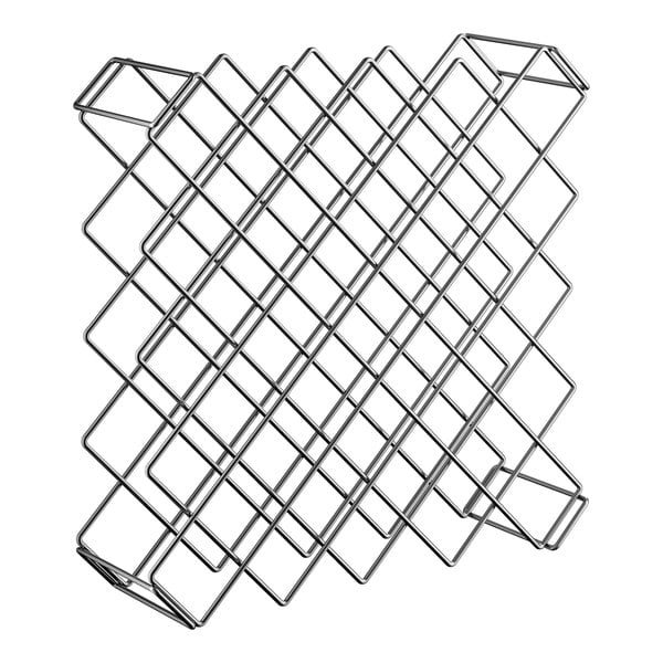 A chromate finish wire wine rack module designed to hold up to 45 bottles.