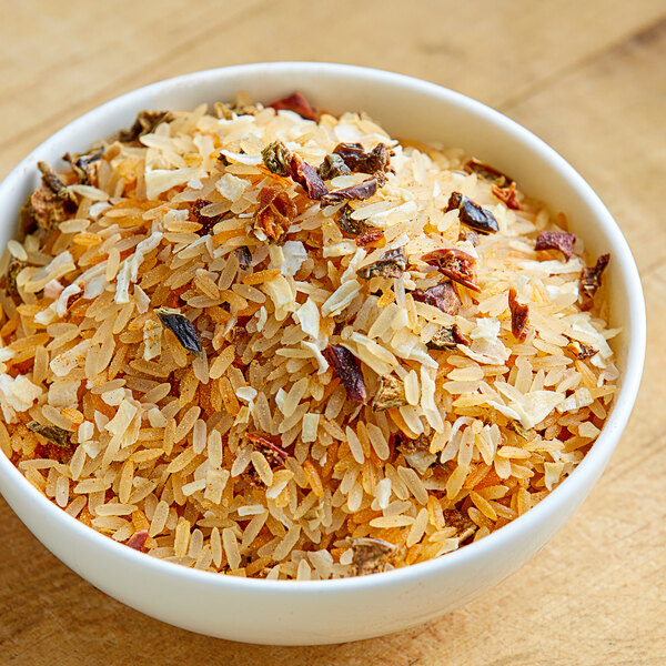 a bowl of rice with spices