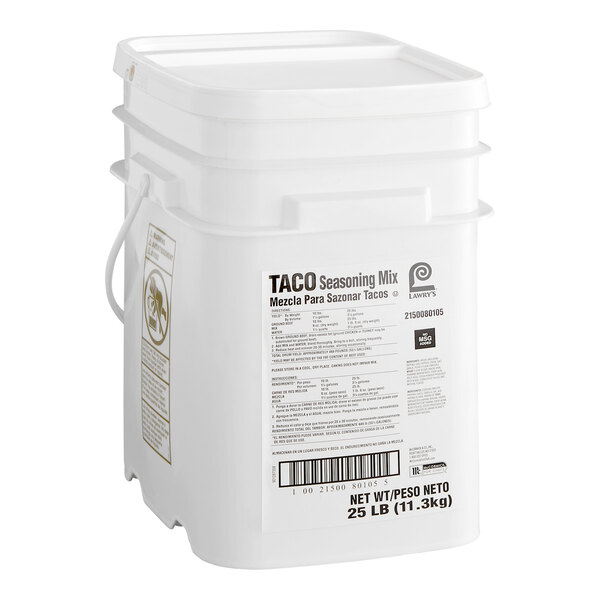 Lawry's Taco Seasoning Mix Pail 25 lb.