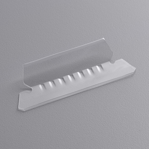 Clear plastic Pendaflex hanging file folder tab inserts.