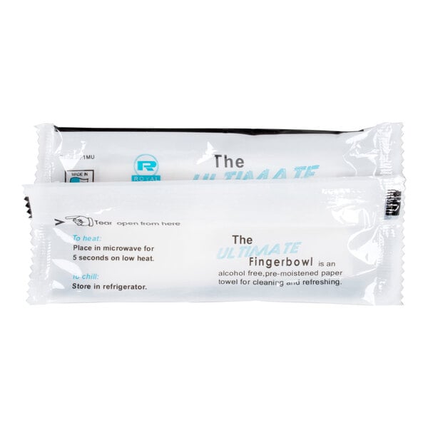 A packaged, alcohol-free, pre-moistened hand wipe towelette.