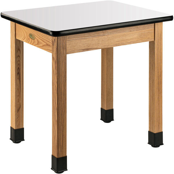 A National Public Seating science lab table with a white rectangular top.