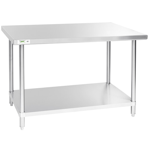 30x48/" Commercial Quality Stainless Steel PrepTable Kitchen Island Bottom Shelf