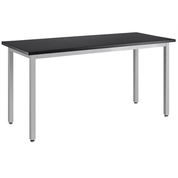 a black and silver table