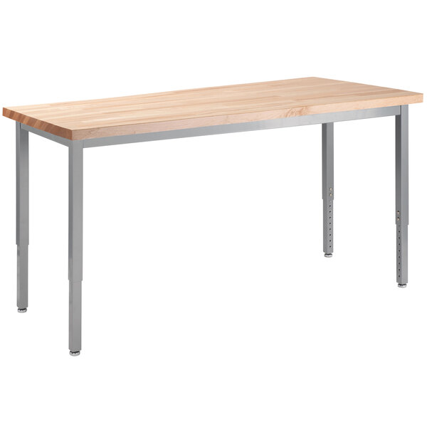 a wooden table with legs