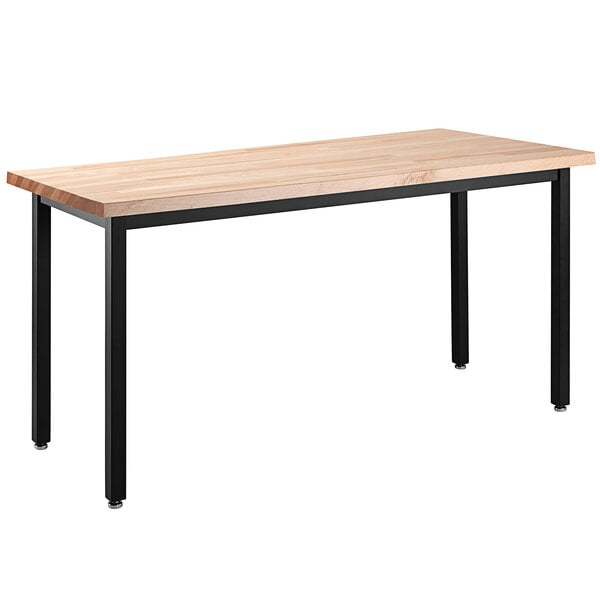 a table with black legs