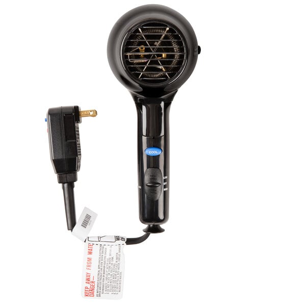 A black Conair hair dryer with a cord.