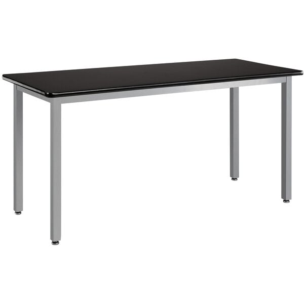 a black and silver table