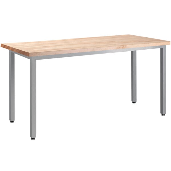 a wooden table with legs