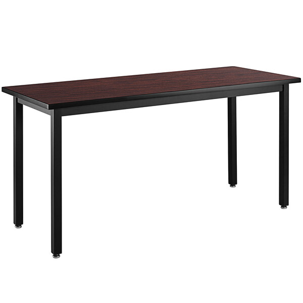 a table with a black frame