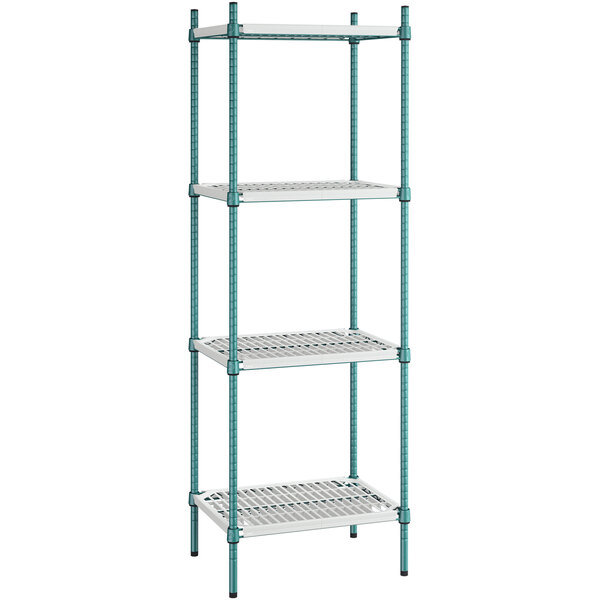 Regency 24 x 48 Green Epoxy Drying Rack 4-Shelf Kit with 74