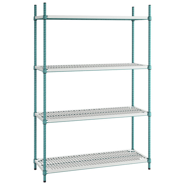 Regency 24 x 48 Green Epoxy Drying Rack 4-Shelf Kit with 74