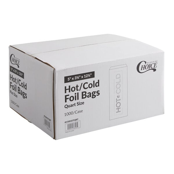 Choice Quart Size Insulated Foil Take Out Bag for Hot / Cold Food - 1,000/Case