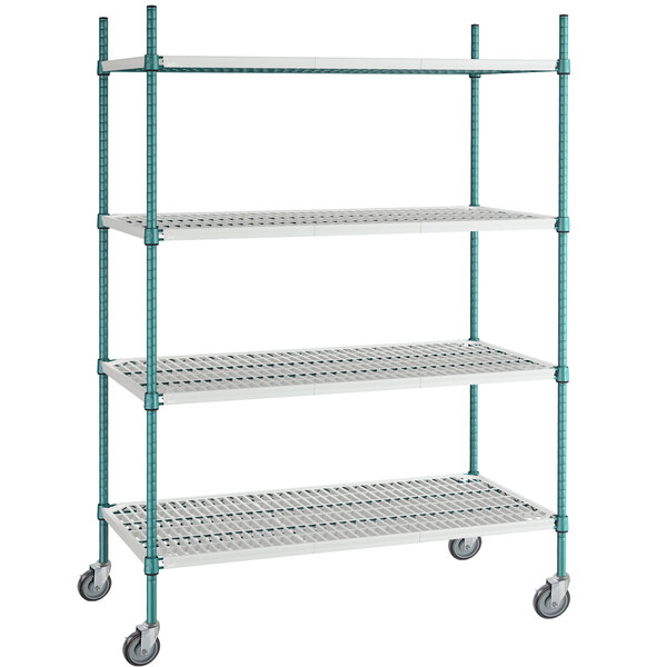 Regency 24 x 48 Green Epoxy Drying Rack 4-Shelf Kit with 74