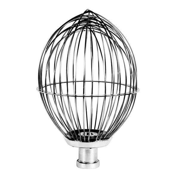 A heavy duty stainless steel wire whip attachment for 30 quart mixers.