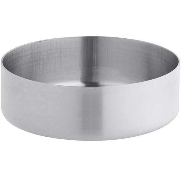 An American Metalcraft stainless steel bowl with a white background.