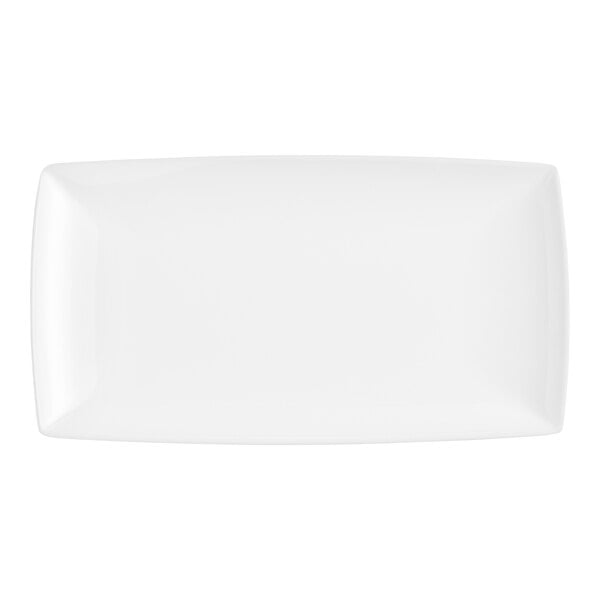 American Metalcraft 9 3/8" x 5 1/8" x 3/4" White Coupe Rectangular Melamine Tray