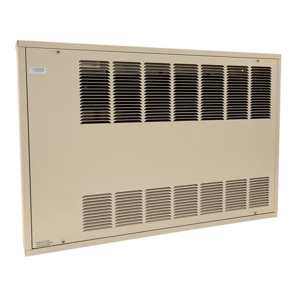 A tan rectangular King Electric convection heater with a vent.