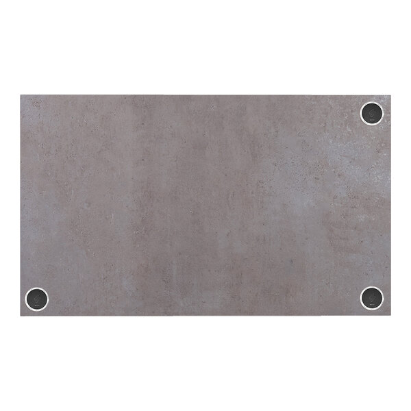 A grey rectangular BFM Seating tabletop with a textured surface and holes.