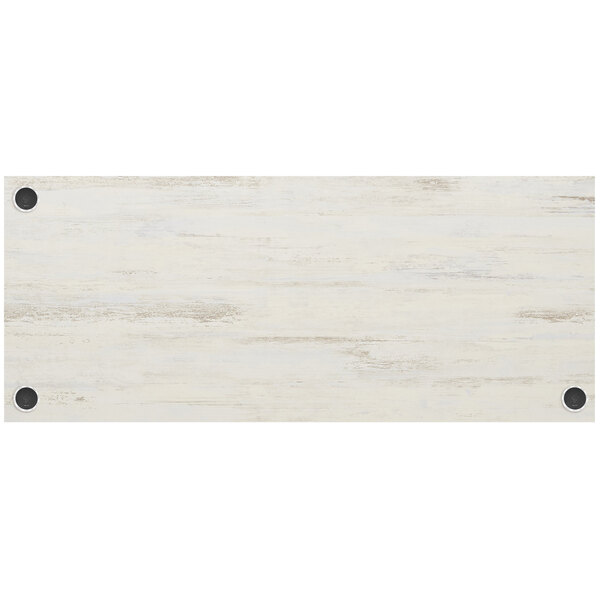 A white rectangular BFM Seating table top with a white border.