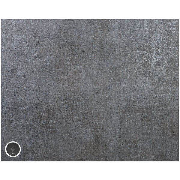 A grey rectangular tabletop with a grey circle in the middle.