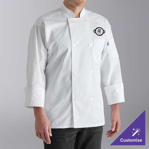 Uncommon Chef 0400 Unisex White Customizable Long Sleeve Chef Coat - 3XL