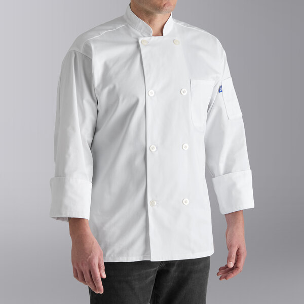 Uncommon Chef 0400 Unisex White Customizable Long Sleeve Chef Coat - 6XL