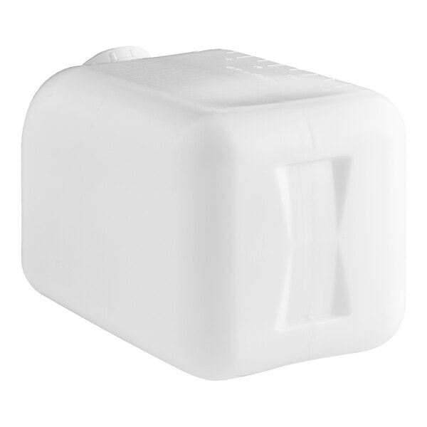 A white plastic Choice beverage dispensing container with a lid and a handle.