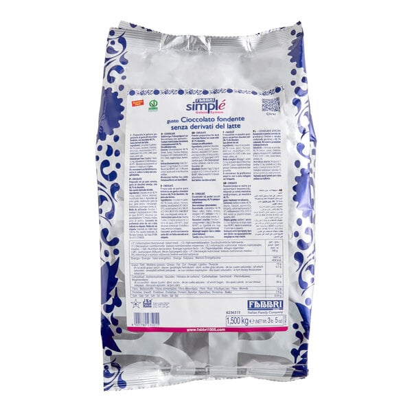 Fabbri 1.5 kg Dark Chocolate Simple One-Step Soft Serve / Frozen Dessert Mix