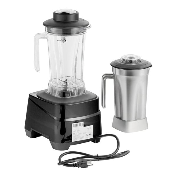 AvaMix BX2100PS 3 1/2 hp Commercial Blender with 8-Speed Programmable Touchpad Control, Timer, 64 oz. Stainless Steel Jar, and 64 oz. Polycarbonate Container - 120V