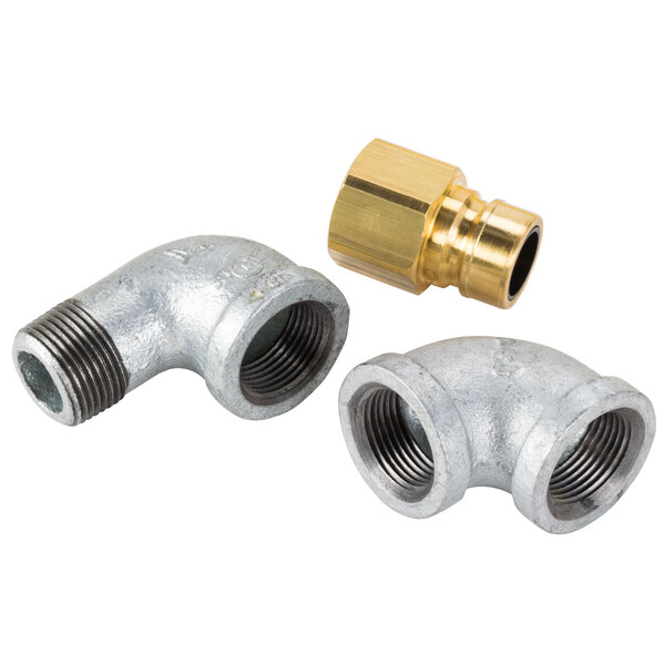 60-Inch Long T&S Brass HG-4E-60SK Gas Hose with Quick Disconnect 1-Inch Npt Installation Kit and Swivelink Fittings 