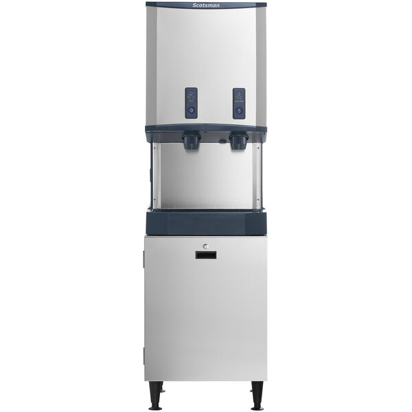 A Scotsman Meridian ice and water machine on a cabinet stand.