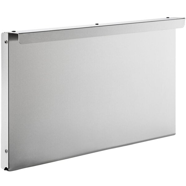 A stainless steel lower door for a ServIt TCW chip warmer.