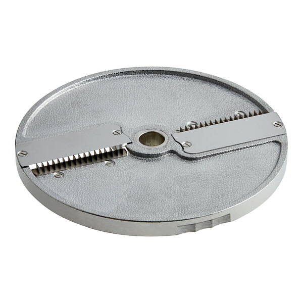 AvaMix 5/32" Julienne Plate, a circular metal object with a hole.