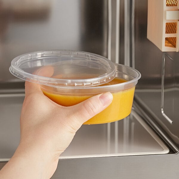 240 CASE 8 OZ Microwavable Clear Round To Go Plastic Deli Food Container & Lid 