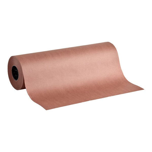 Lavex 24" x 700' 40 lb. Pink / Peach Void Fill Packing Paper Roll