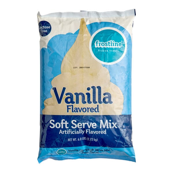 Frostline Vanilla Soft Serve Ice Cream Mix 6 lb. - 6/Case